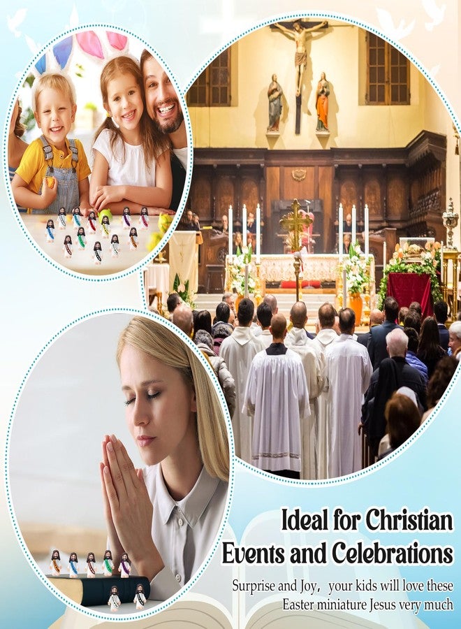 Bememo 12 Pcs mini Jesus Figures Easter Original Little Jesus Figures Rubber Pocket Toys to Hide and Seek Religious Party Favors Sunday School Baptism Gifts (12 Colors) - Image 3